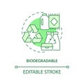 Biodegradable green concept icon