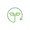 Biodegradable green icon. Recycle leaf symbol. Bio recycling degradable sign.