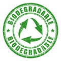 Biodegradable green vector stamp Royalty Free Stock Photo