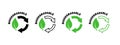 Biodegradable icons set. Recycle signs. Icons of reusable plastic bio packaging. Vector icons Royalty Free Stock Photo