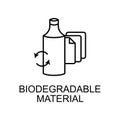 biodegradable material outline icon. Element of enviroment protection icon with name for mobile concept and web apps. Thin line Royalty Free Stock Photo