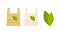 Biodegradable package. Logo, sign, emblem, signal, ecology concept.