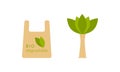 Biodegradable package. Logo, sign, emblem, signal, ecology concept.