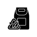 Biodegradable packaging black glyph icon Royalty Free Stock Photo