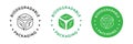 Biodegradable packaging vector icon badge logo