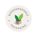 Biodegradable packaging vector icon badge logo