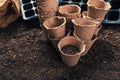 Biodegradable peat pots for organic farming food production