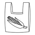 Biodegradable plastic bag made of corn starch