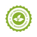 Biodegradable, plastic free icon - compostable product label Royalty Free Stock Photo