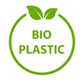 Biodegradable plastic icon vector plant eco friendly compostable material production for graphic design, logo, website, social