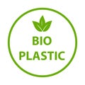 Biodegradable plastic icon vector plant eco friendly compostable material production for graphic design, logo, website, social