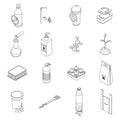 Biodegradable plastic icons set vector outline