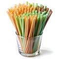 Biodegradable plastic straw set for eco friendly dining Royalty Free Stock Photo
