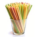 Biodegradable plastic straw set for eco friendly dining Royalty Free Stock Photo