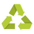 Biodegradable plastic triangle icon, cartoon style