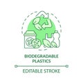 Biodegradable plastics green concept icon