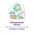 Biodegradable plastics multi color concept icon