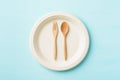 Biodegradable plate, Compostable plate or Eco friendly disposable plate Royalty Free Stock Photo