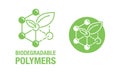 Biodegradable polymers green emblem