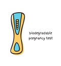 Biodegradable pregnancy test doodle vector illustration isolated