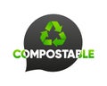 Biodegradable recyclable banner. 100 percent bio recyclable and degradable packaging. Ecology concept. Vector Royalty Free Stock Photo