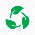 Biodegradable recyclable plastic free package icon. Vector bio recyclable degradable label logo Royalty Free Stock Photo