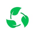 Biodegradable recyclable plastic free package icon. Vector bio recyclable degradable label logo template Royalty Free Stock Photo