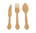 Biodegradable party essential wooden cutleries Royalty Free Stock Photo