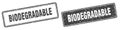 Biodegradable stamp set. biodegradable square grunge sign Royalty Free Stock Photo