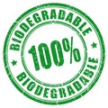 100 biodegradable stamp Royalty Free Stock Photo
