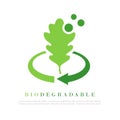 Biodegradable vector logo Royalty Free Stock Photo