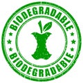 Biodegradable waste vector stamp