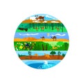 Biodiversity 2D vector web banner, poster