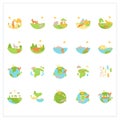 Biodiversity flat icons set Royalty Free Stock Photo