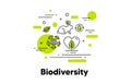 Biodiversity line icon. Save natural ecosystem illustration. Vector