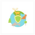 Biodiversity protection flat icon Royalty Free Stock Photo