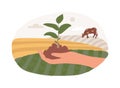 Biodynamic farming isolated concept vector illustration.