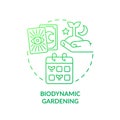 Biodynamic gardening green gradient concept icon