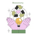 Bioeconomy concept illustration. Flat vector illustration