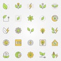 Bioenergy colorful icons Royalty Free Stock Photo