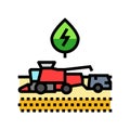 bioenergy harvesting biomass color icon vector illustration