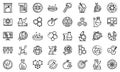 Bioengineer icons set, outline style