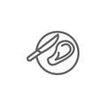 Bioengineering, ear, prosthesis, icon. Element of bio engineering illustration. Thin line icon for website design and development
