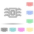 Bioengineering nanorobotics multi color style icon. Simple thin line, outline vector of artifical icons for ui and ux, website or