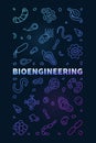 Bioengineering vector Research concept vertical outline colored banner - Bio Engineering creative illustration Royalty Free Stock Photo