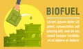 Biofuel barrel concept banner, flat style Royalty Free Stock Photo