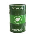 Biofuel barrel with biofuel symbol 3d rendering