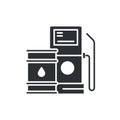 Biofuel glyph black icon. Green technology sign. Alternative energy vector pictogram. Biogas plant symbol. Button for web page,