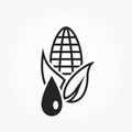 Biofuel icon. drop of fuel and corn. eco friendly industry, environment and alternative energy symbol