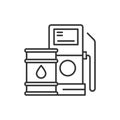 Biofuel line black icon. Green technology sign. Alternative energy pictogram. Biogas plant symbol. Button for web page, app